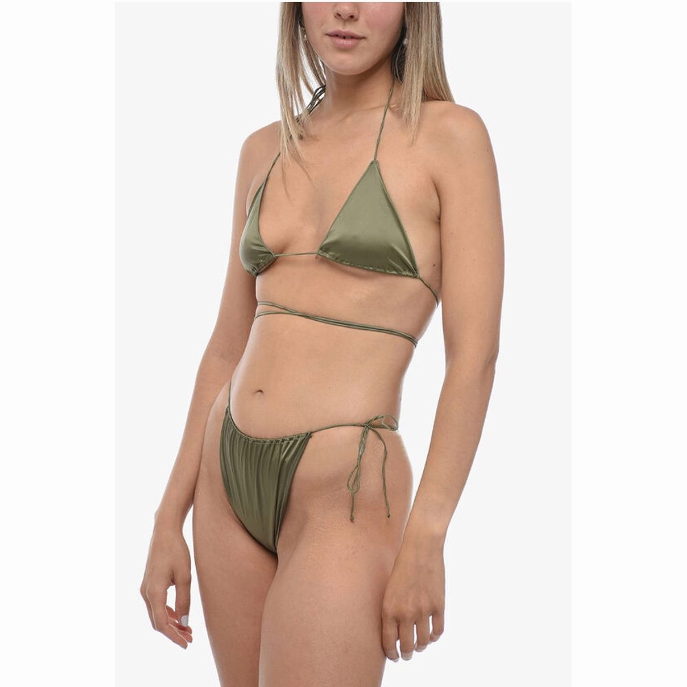 Osree Solid Color Satin Tie-Side Women's Bikini