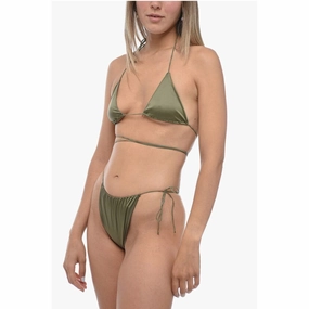 Osree Solid Color Satin Tie-Side Women's Bikini