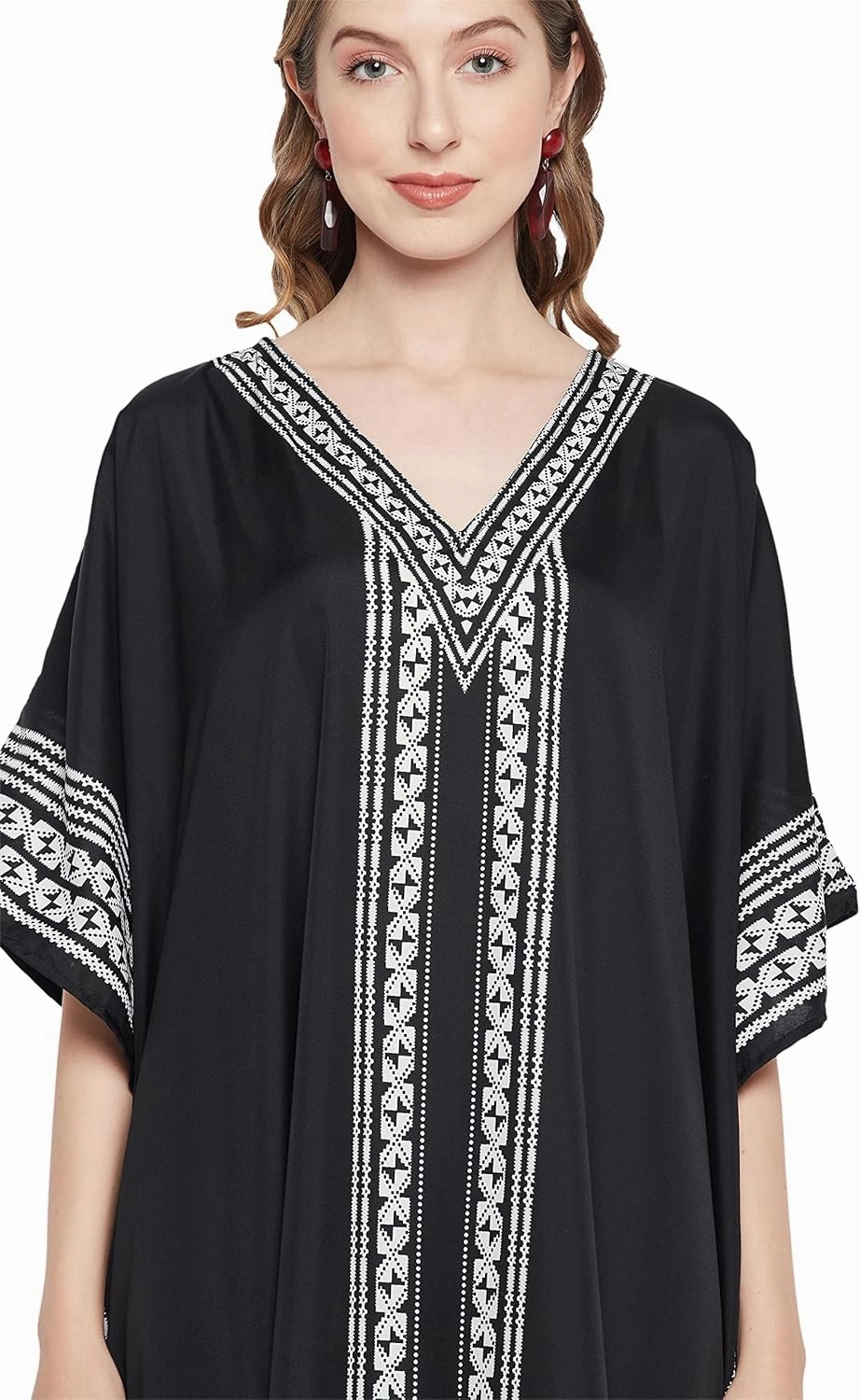 Oussum Plus Size Kaftan for Women Polyester Summer Caftan Swimwear Cover Ups Maxi Beach Dress