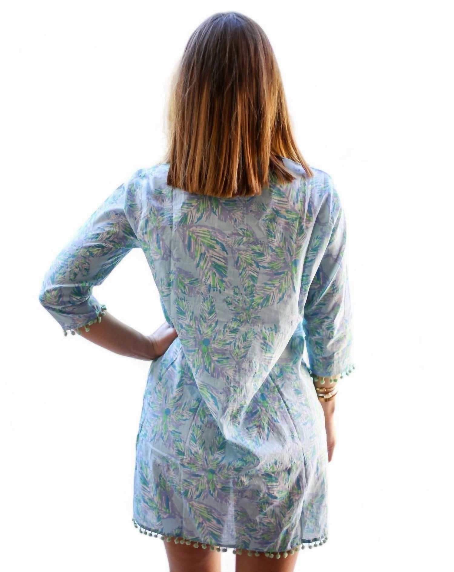 Panama Tunic Cover Up In Blue