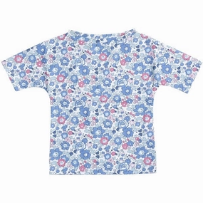 Petit Crabe Betsy B Luna Boatneck Swim Shirt Liberty fabric