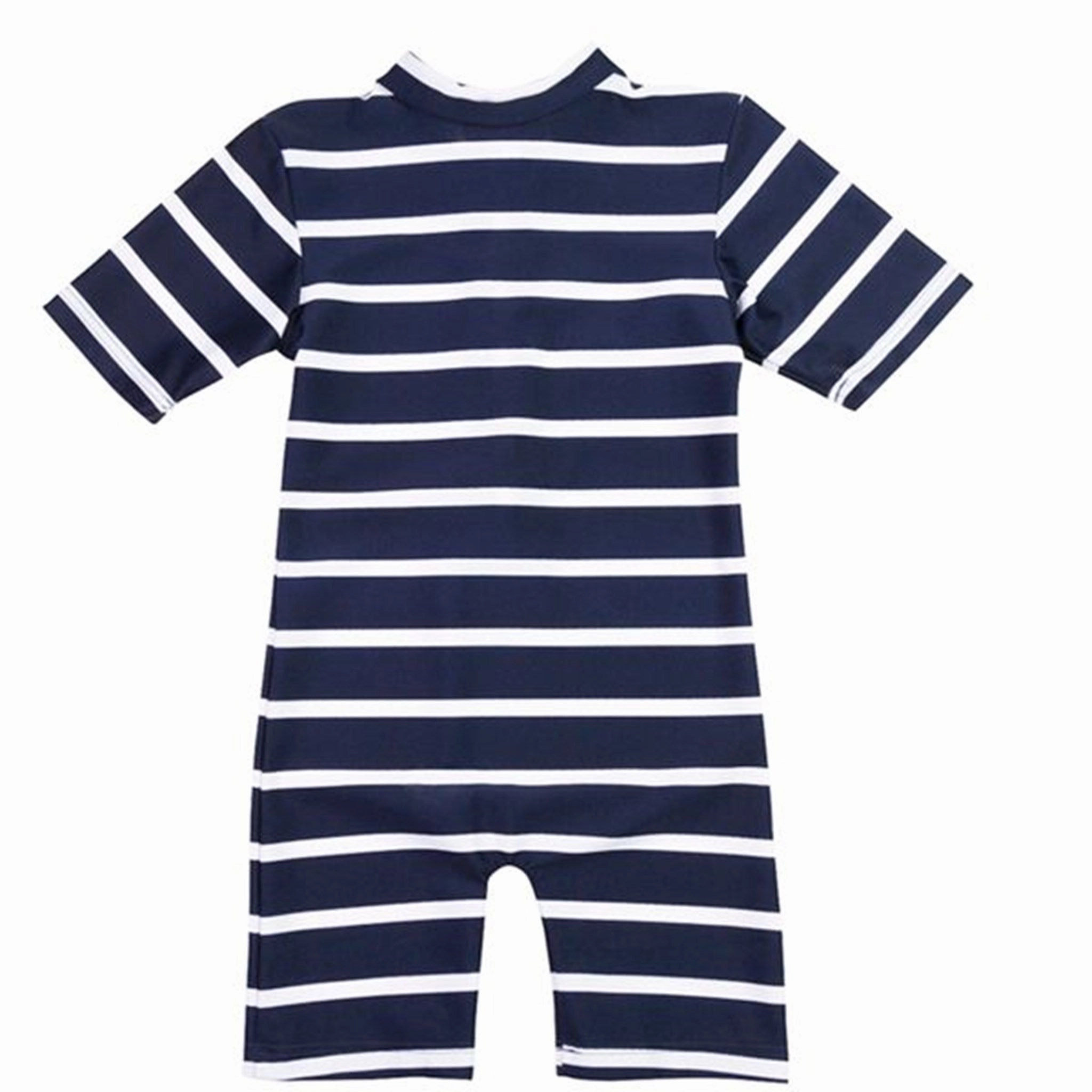 Petit Crabe Blue/White Natsu Sunsuit with Zipper