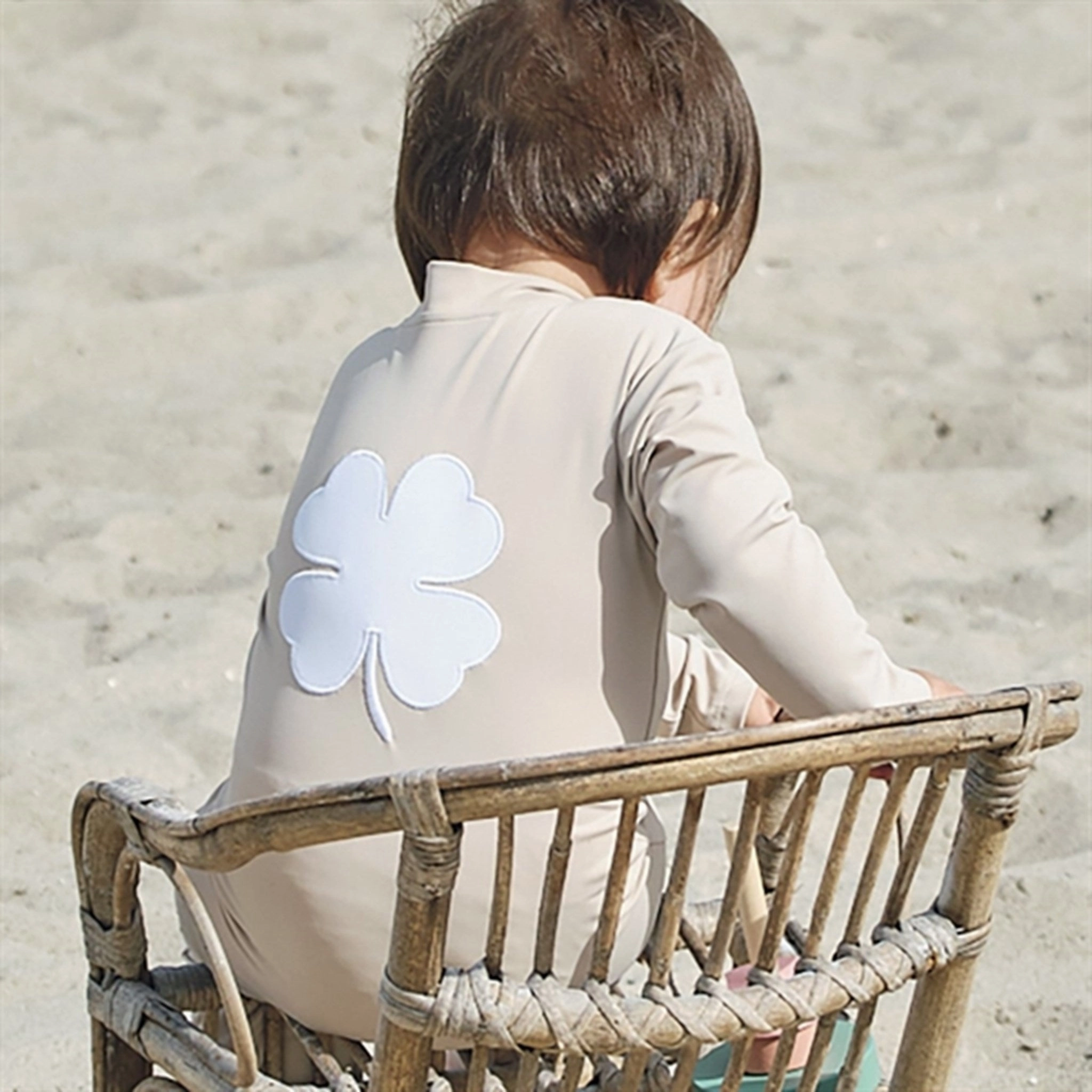 Petit Crabe Latte Lou Onesie with Zipper