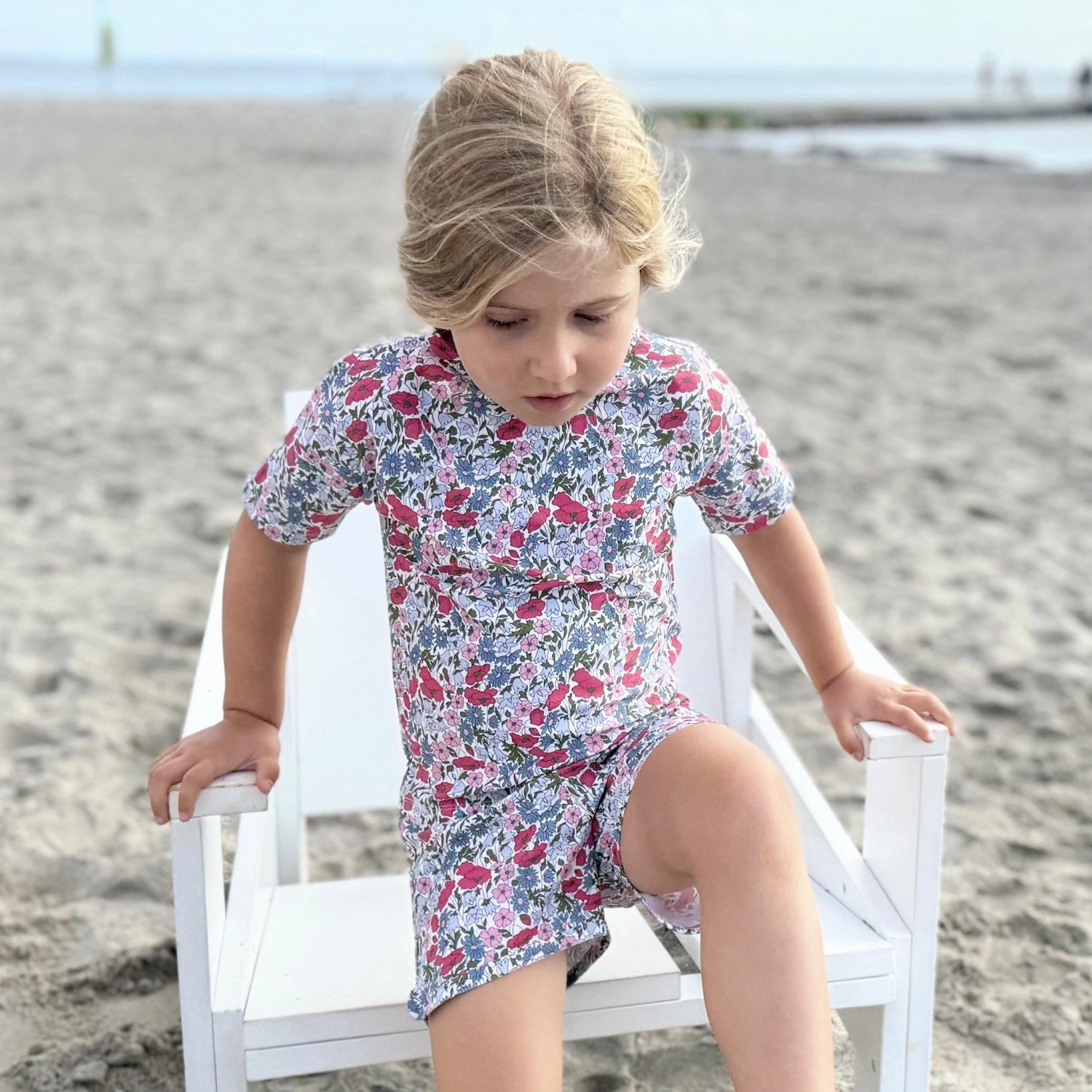 Petit Crabe Poppy & Daisy P Luna Boatneck Uv-Shirt S/S - Made With Liberty Fabric