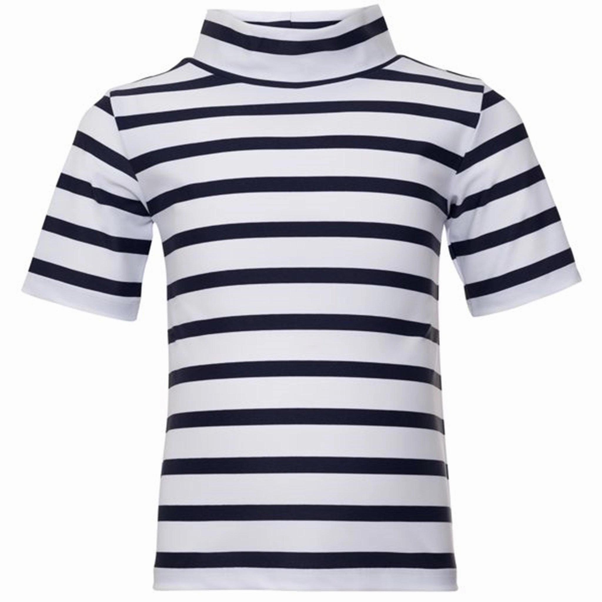 Petit Crabe White/Blue Turtleneck Tee K/