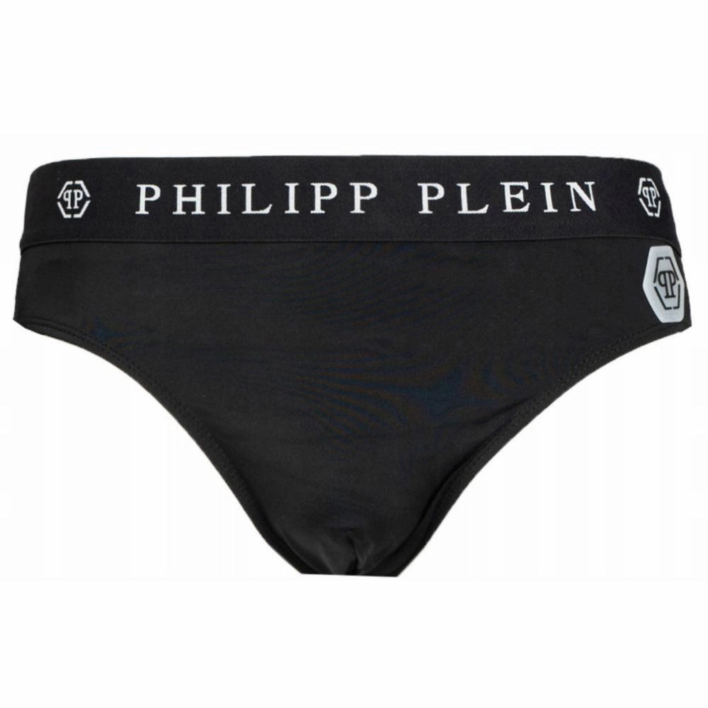 Philipp Plein Sleek Nylon Swim Briefs with Iconic Logo Men's Detail