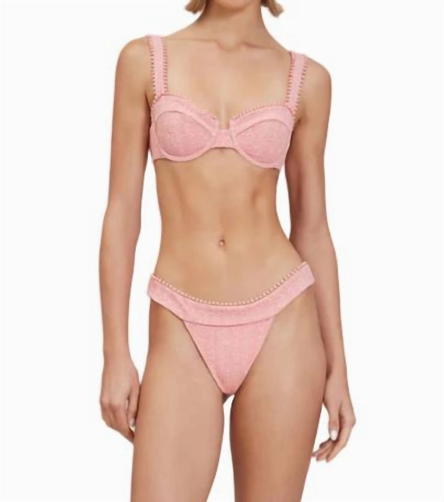 Pia Bikini Bottom In Pink Tweed