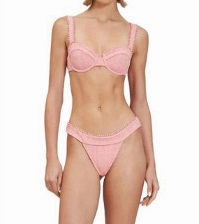 Pia Bikini Bottom In Pink Tweed
