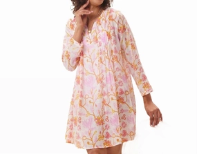 Pintuck Beach Cover Up In Pink