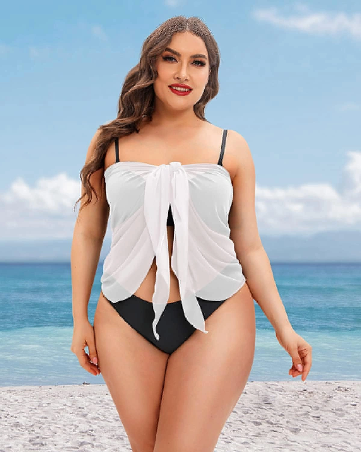 Pinup Fashion Plus Size Swimsuit Cover Ups Women Sarong Wraps Chiffon Beach Sheer Pareo