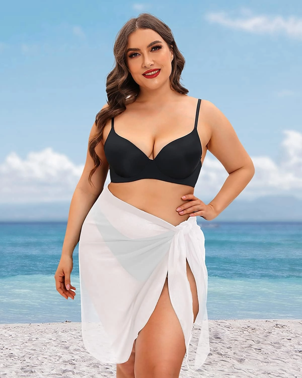 Pinup Fashion Plus Size Swimsuit Cover Ups Women Sarong Wraps Chiffon Beach Sheer Pareo
