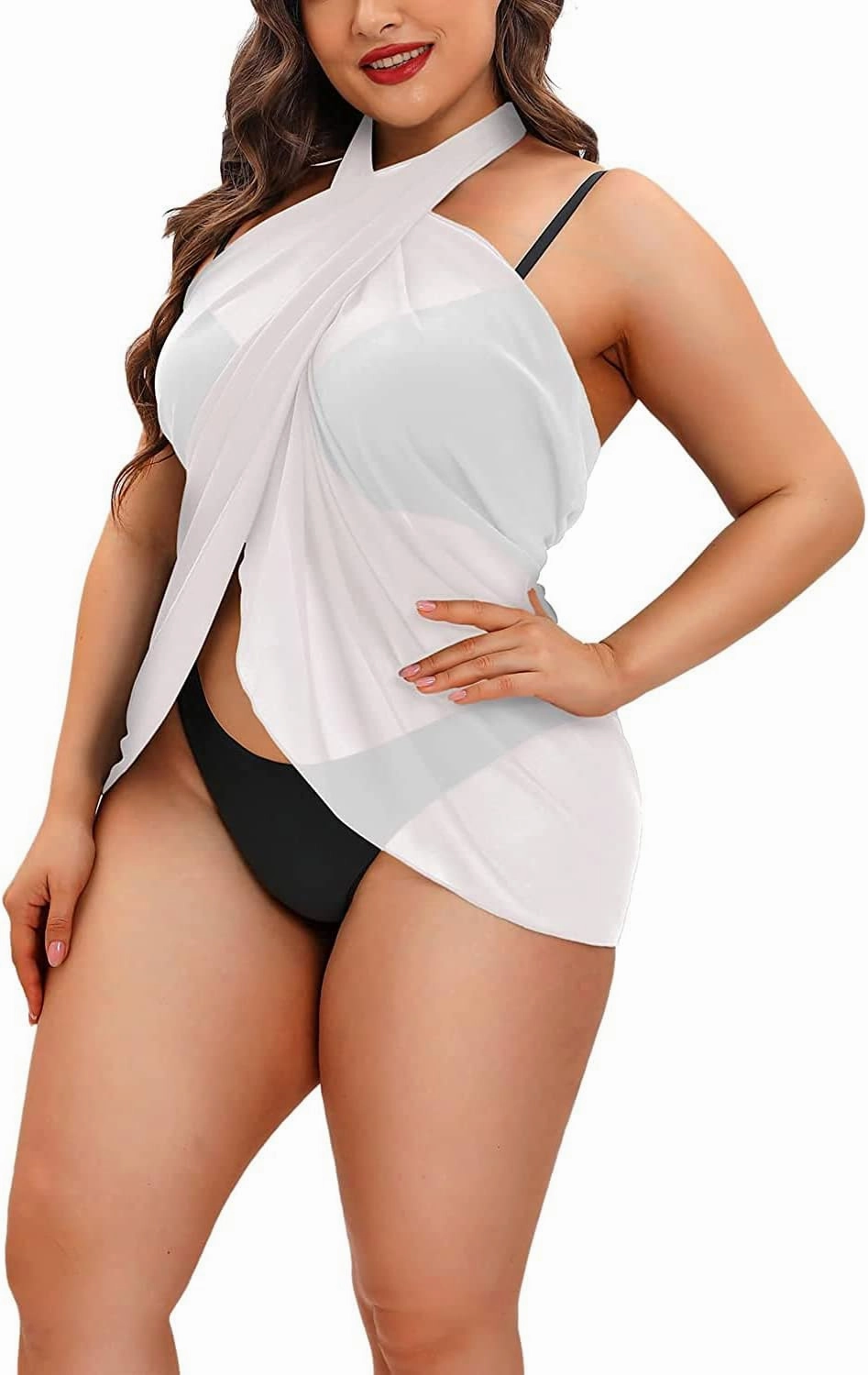 Pinup Fashion Plus Size Swimsuit Cover Ups Women Sarong Wraps Chiffon Beach Sheer Pareo