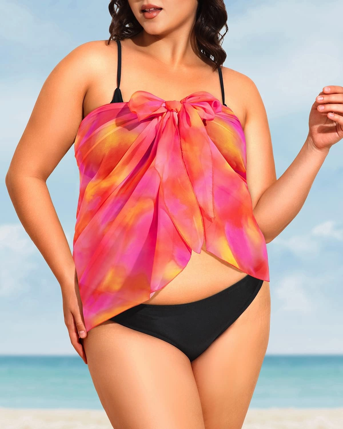 Pinup Fashion Plus Size Swimsuit Cover Ups Women Sarong Wraps Chiffon Beach Sheer Pareo
