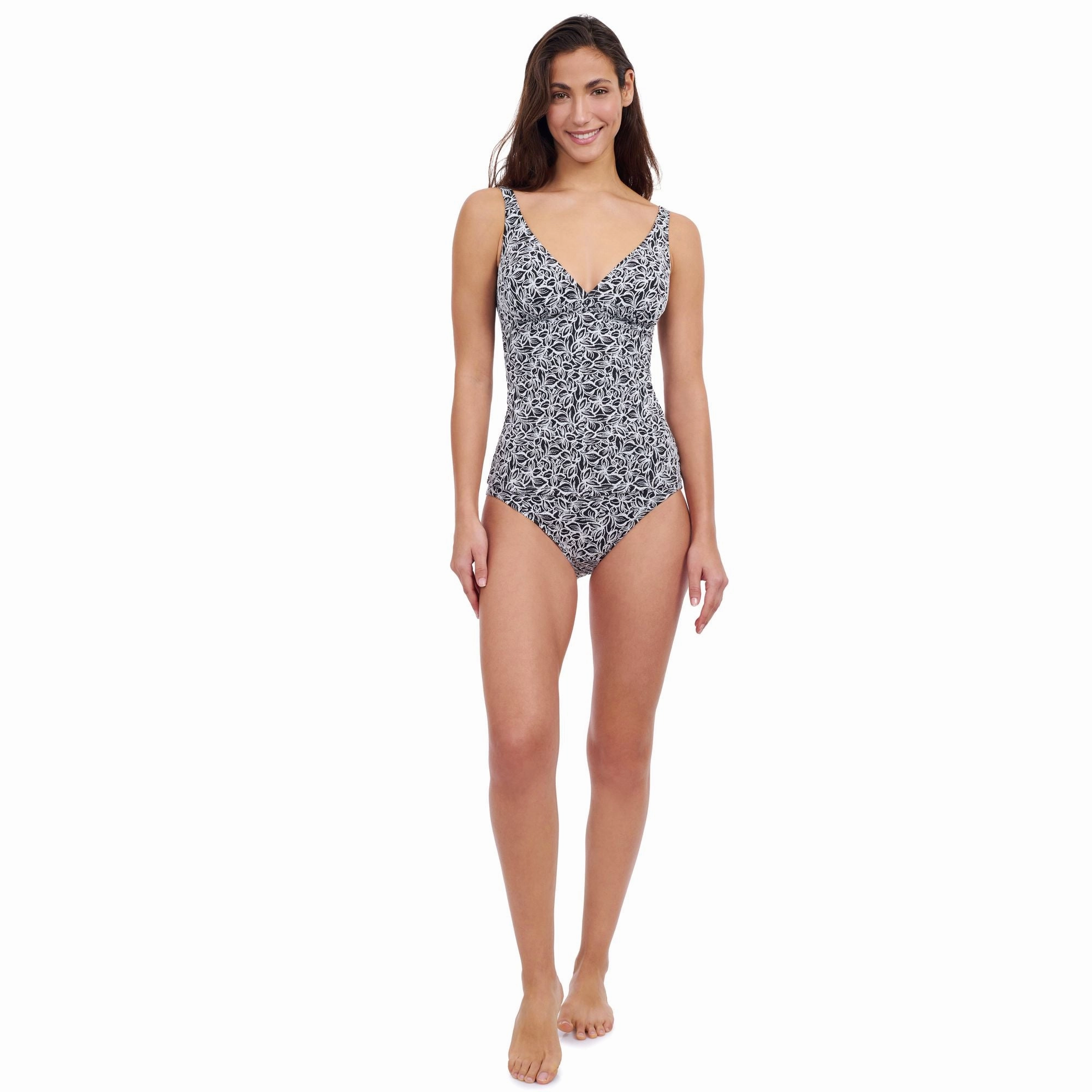Plumeria D Cup V Neck Tankini