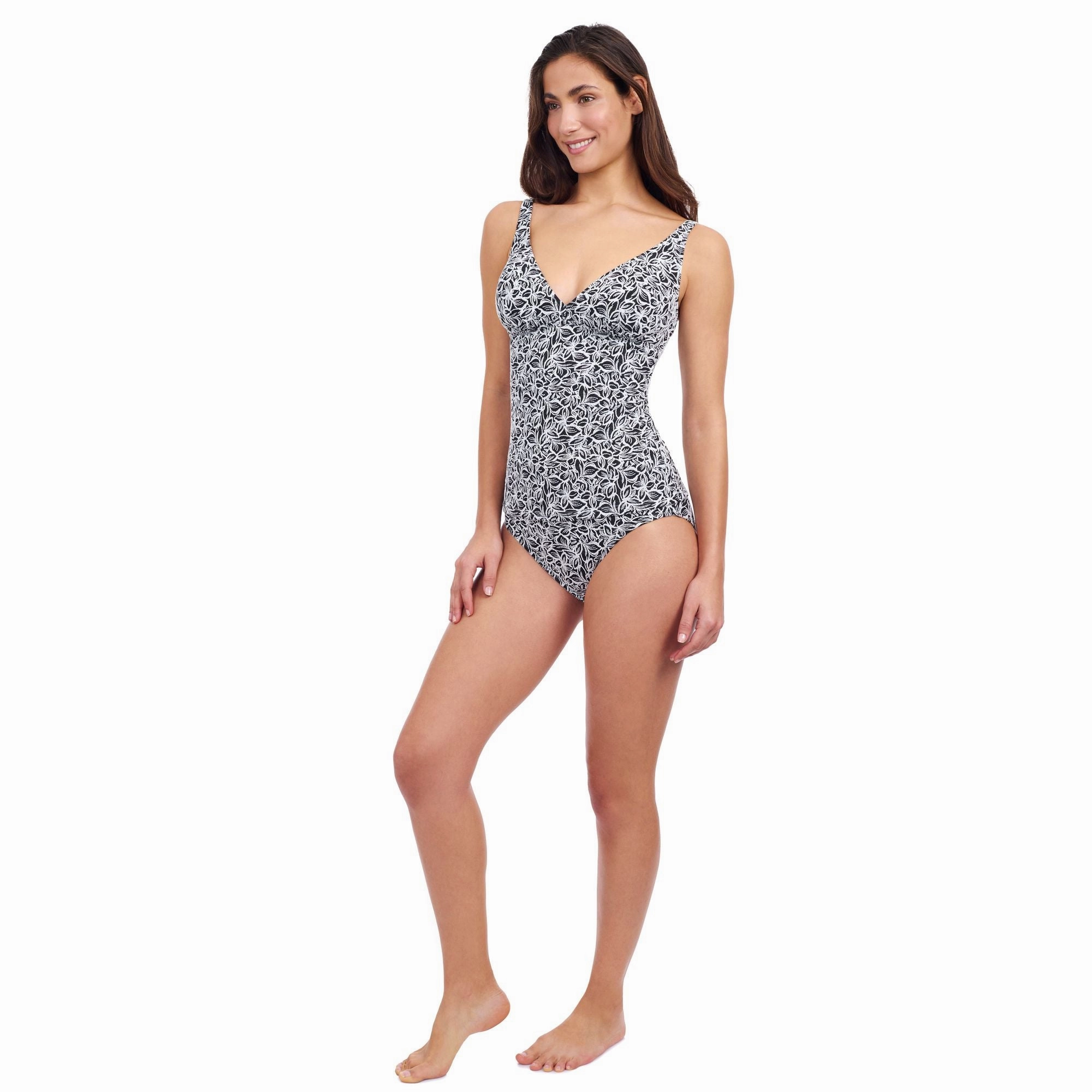 Plumeria D Cup V Neck Tankini