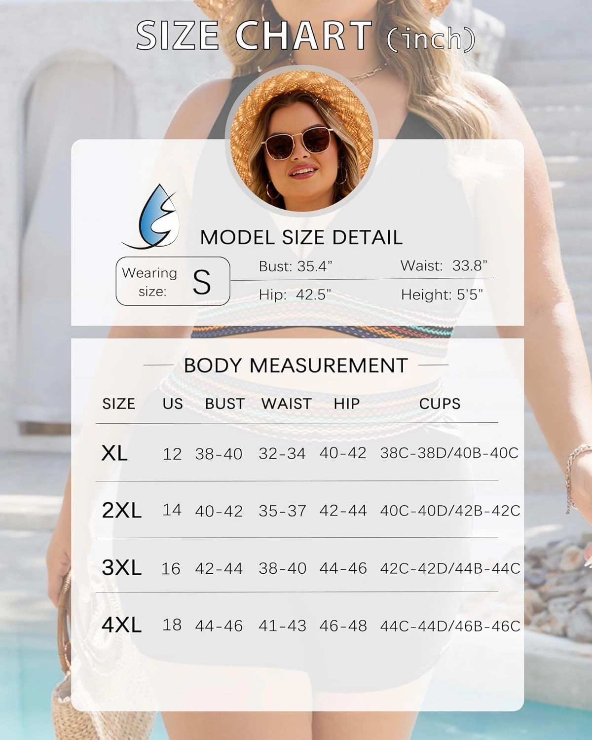 Plus Size Bikini Sets for Women High Waisted Tummy Control Swimsuit Boy Shorts Two Piece Bathing Suit