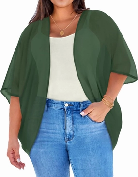 Plus Size Kimonos for Women Swimsuit Cover Ups Casual Loose Cardigan Summer Tops Swimwear