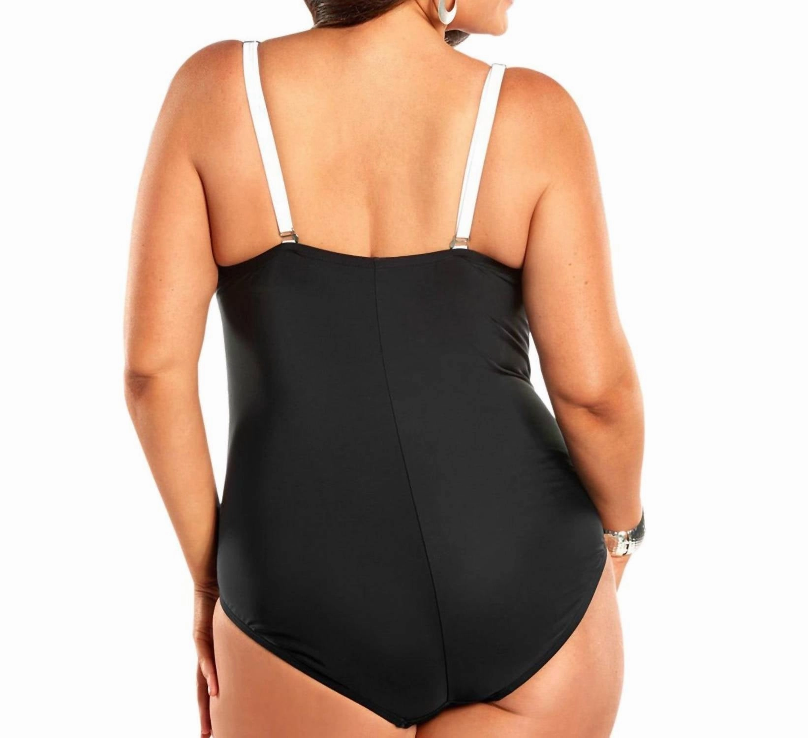 Plus Size Mykonos One Piece Swimsuit In Black And White
