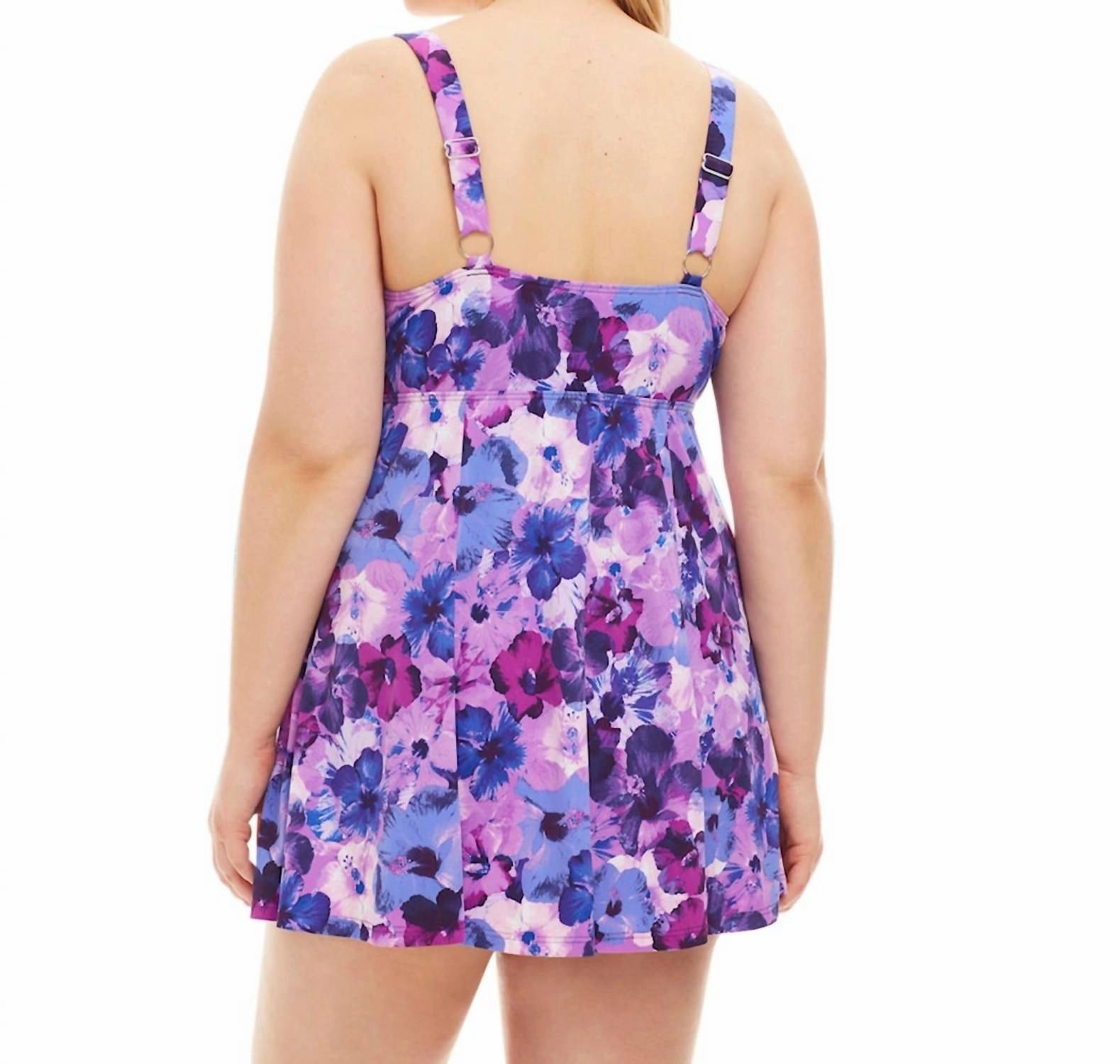 Plus Size Swimdress In Purple