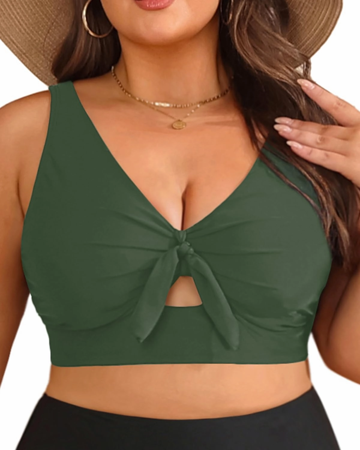 Plus Size Underwire Bikini Top - Women Push Up Swim Top Bra Keyhole Swimsuit Tops Only Bathing Suit Tops for Large Bust 2025