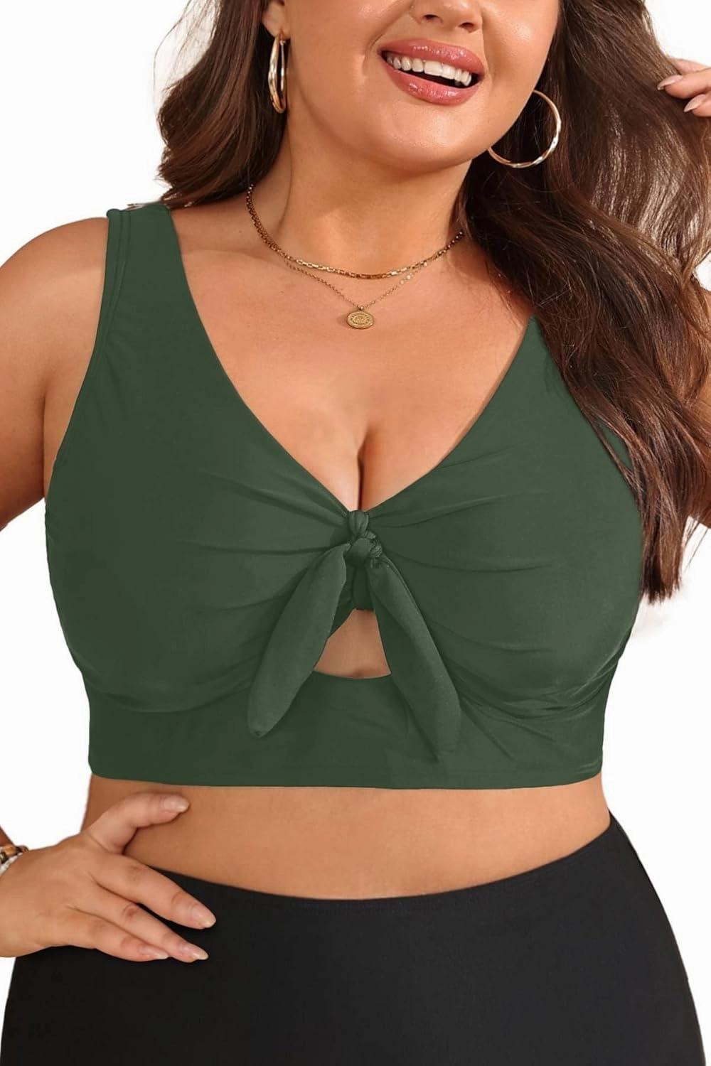 Plus Size Underwire Bikini Top - Women Push Up Swim Top Bra Keyhole Swimsuit Tops Only Bathing Suit Tops for Large Bust 2025