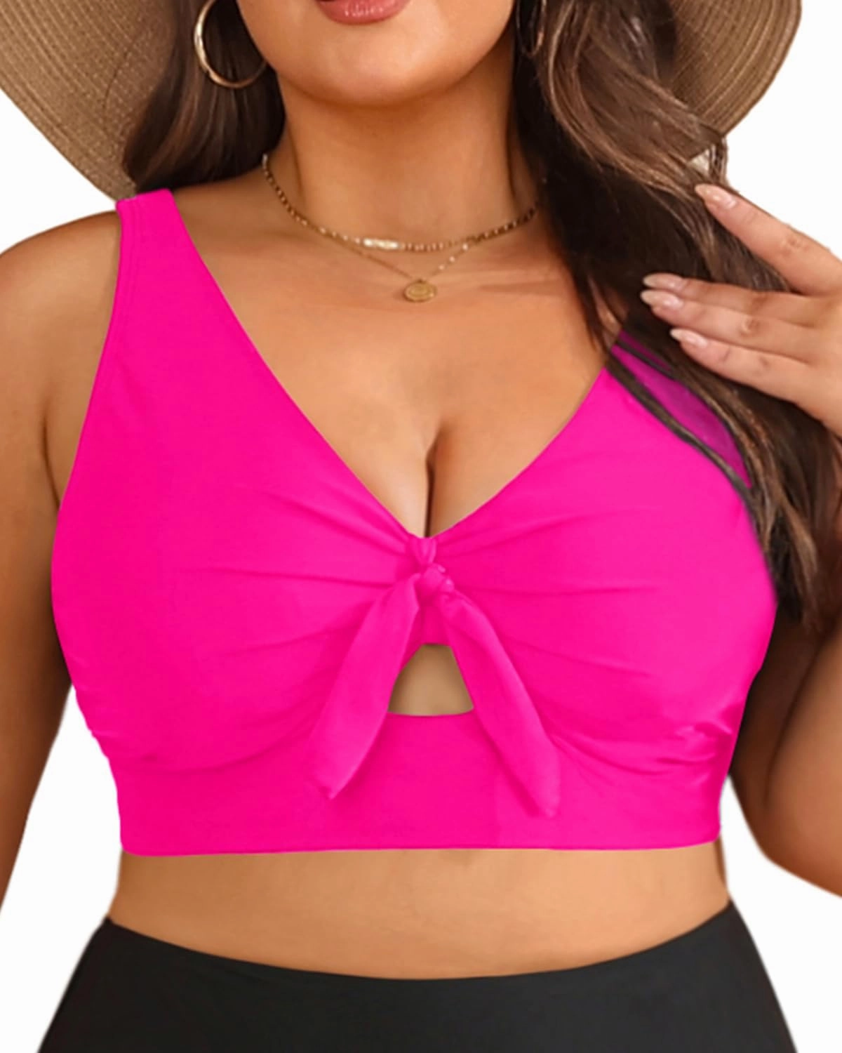 Plus Size Underwire Bikini Top - Women Push Up Swim Top Bra Keyhole Swimsuit Tops Only Bathing Suit Tops for Large Bust 2025