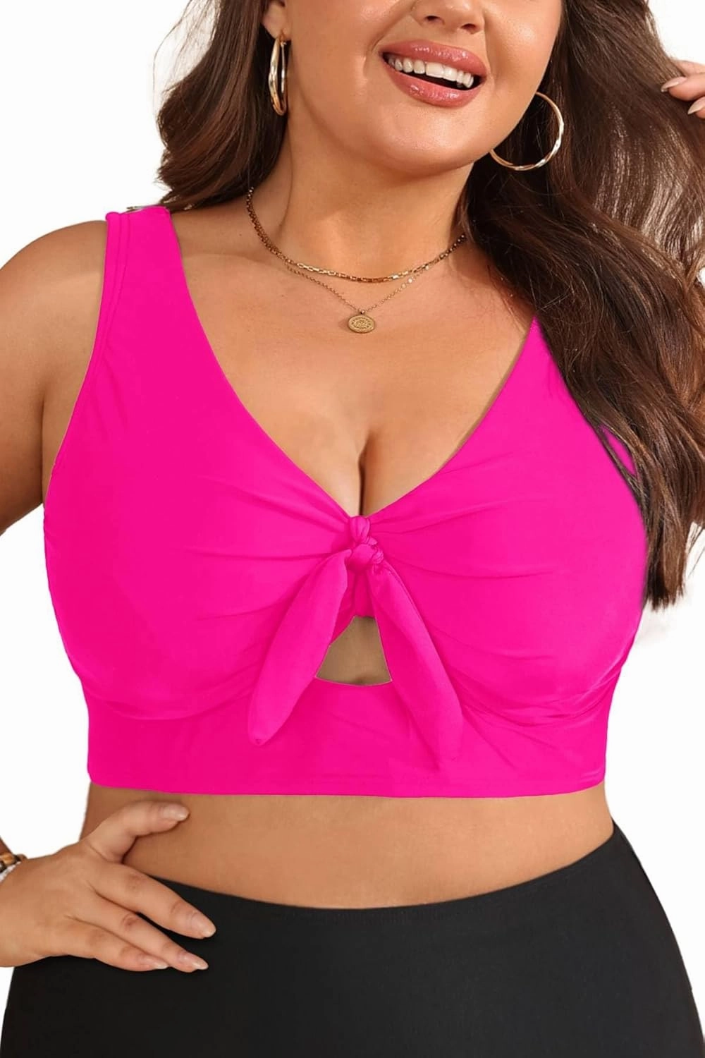 Plus Size Underwire Bikini Top - Women Push Up Swim Top Bra Keyhole Swimsuit Tops Only Bathing Suit Tops for Large Bust 2025