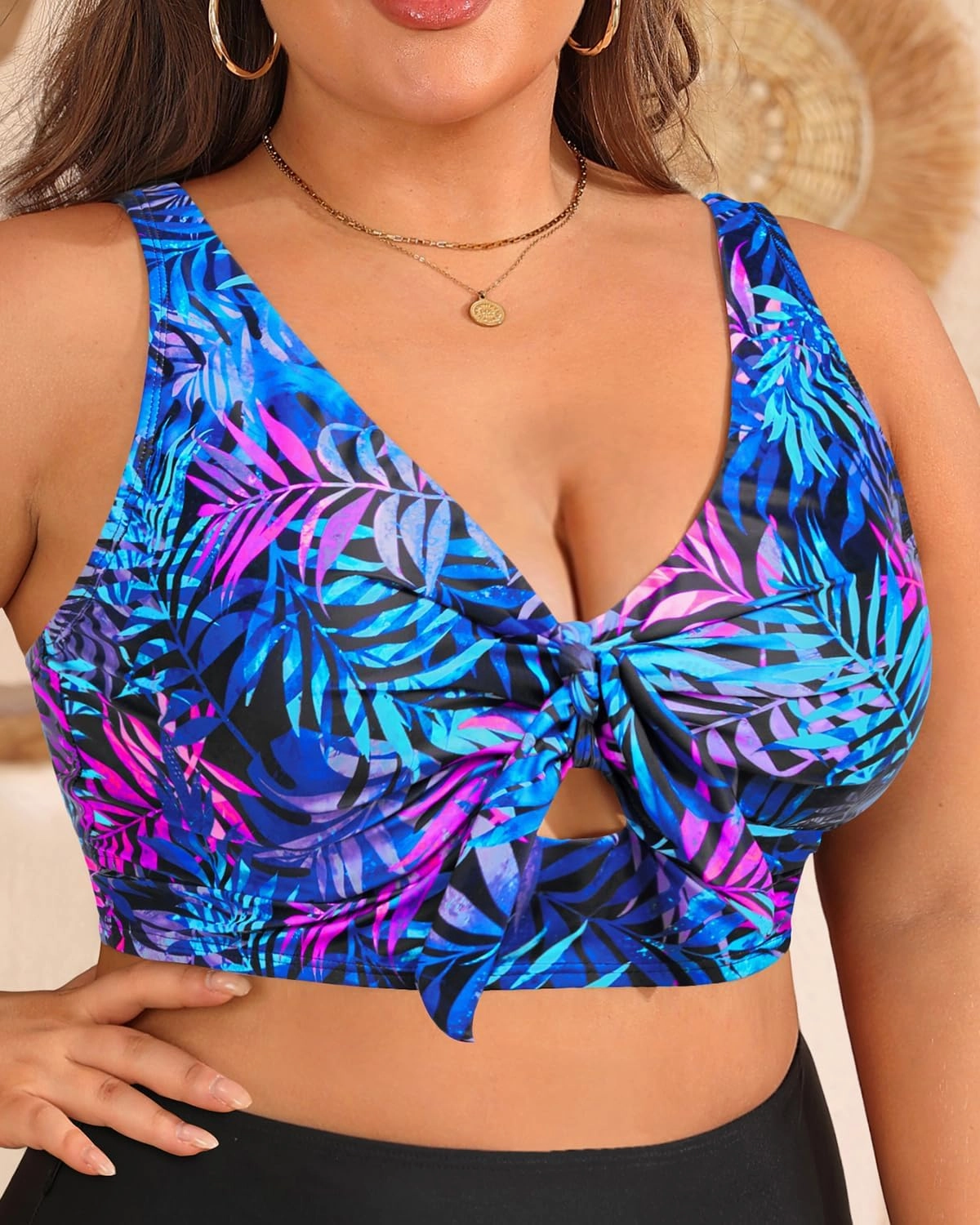 Plus Size Underwire Bikini Top - Women Push Up Swim Top Bra Keyhole Swimsuit Tops Only Bathing Suit Tops for Large Bust 2025