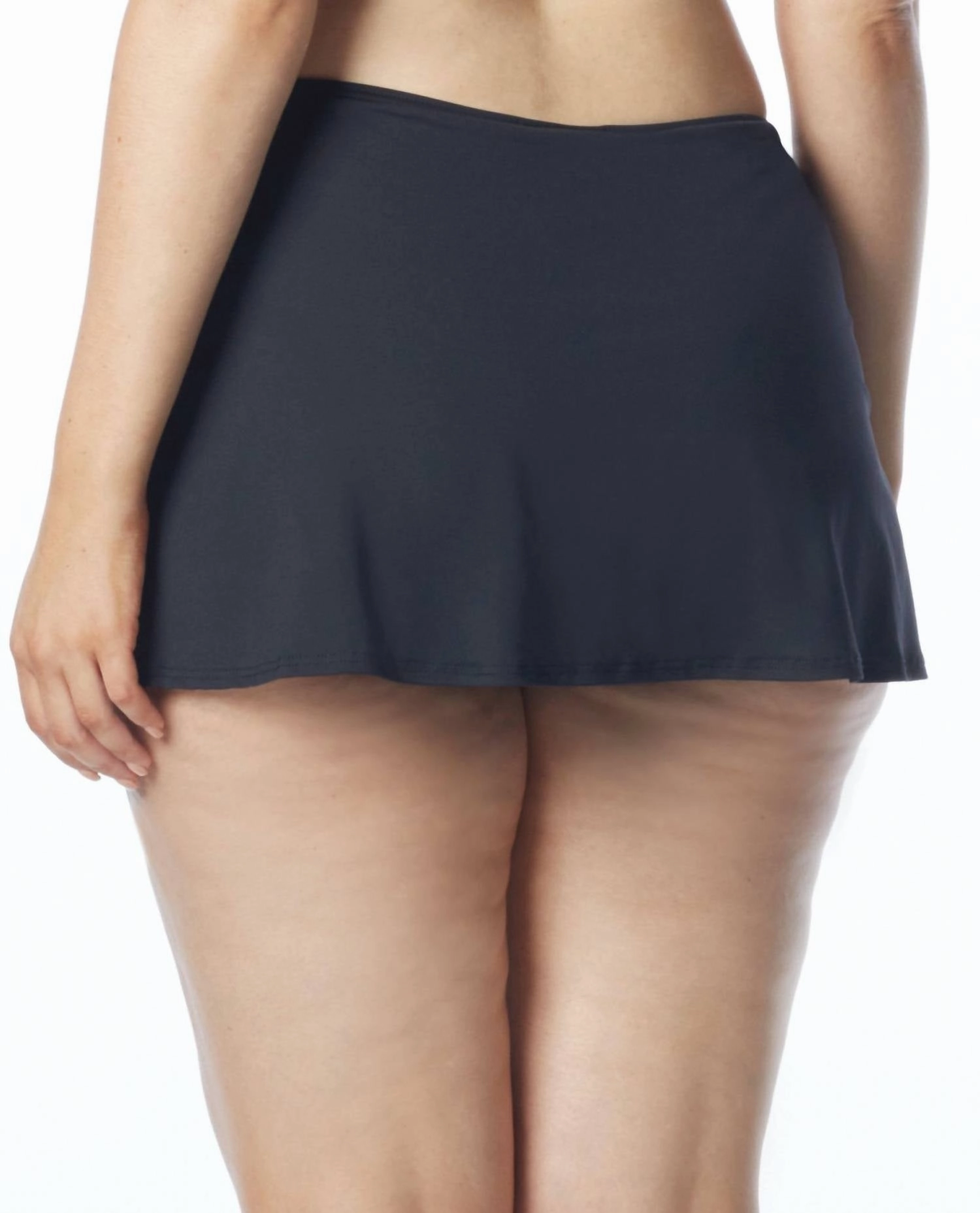 Plus Skirted Tankini Bottom In Black