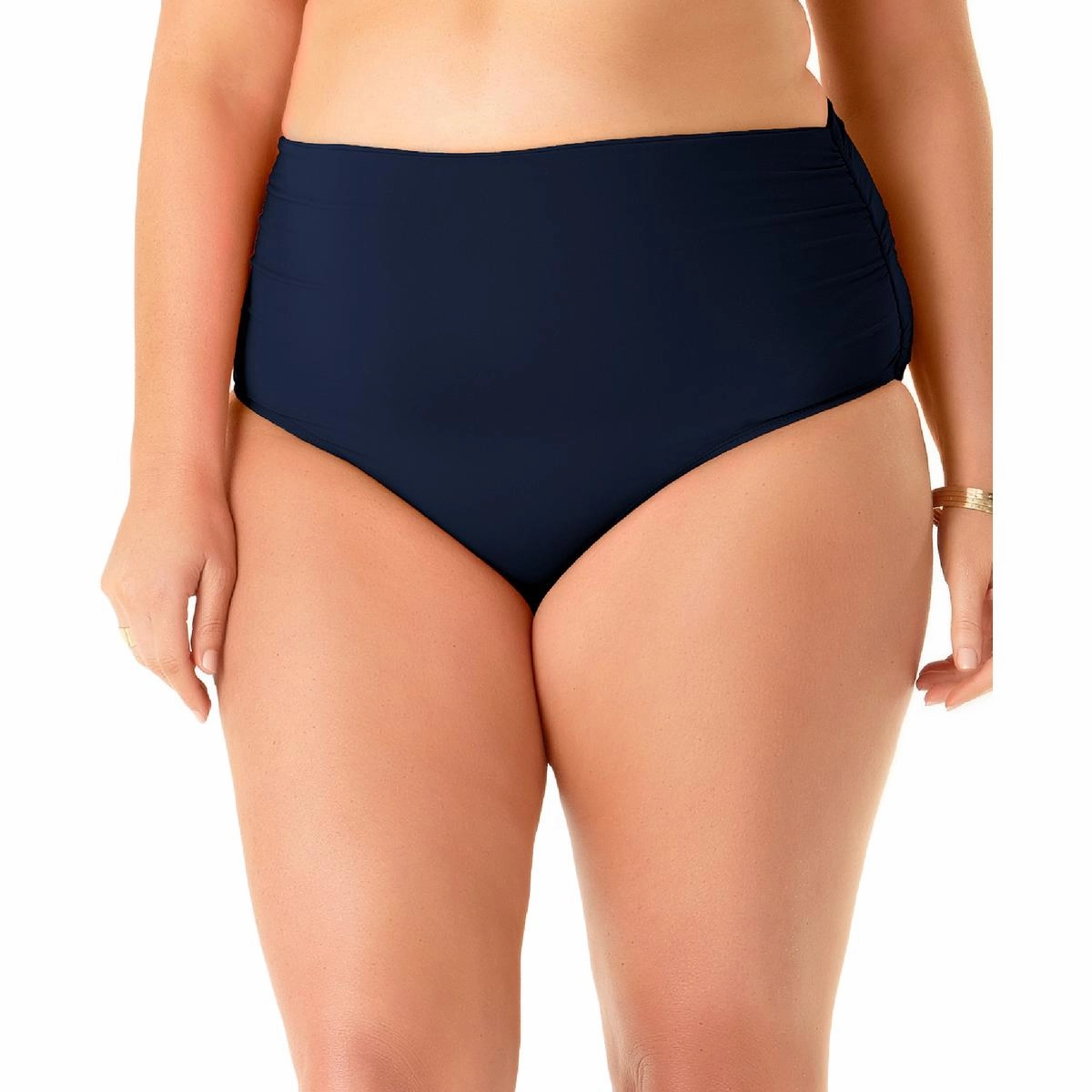 Plus Womens Convertible High Waist Swim Bottom Separates