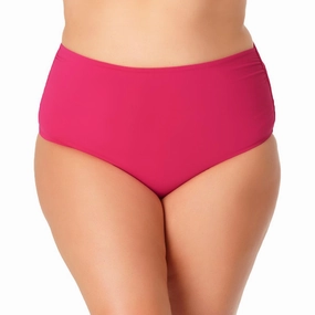 Plus Womens Convertible High Waist Swim Bottom Separates