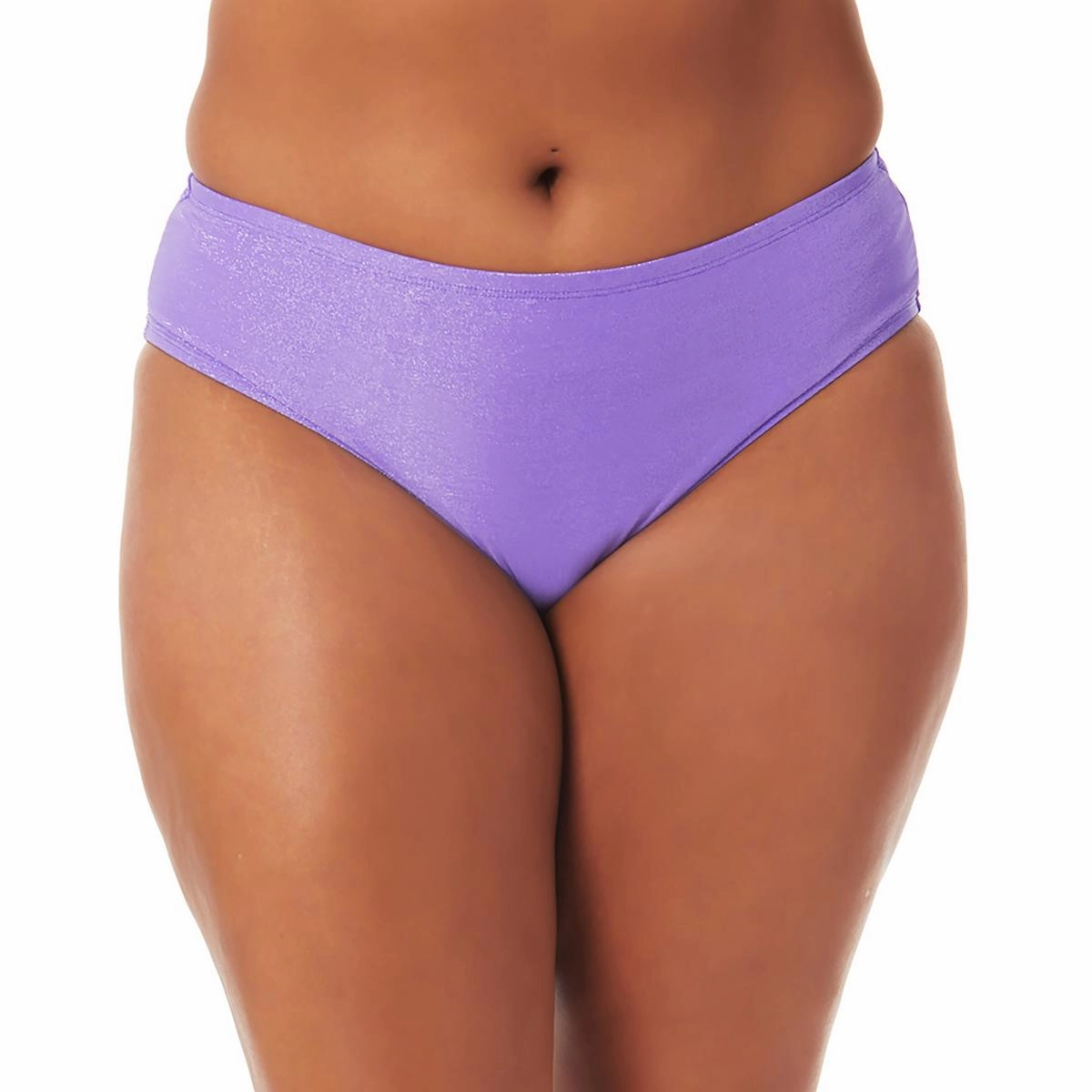 Plus Womens Metallic Nylon Swim Bottom Separates