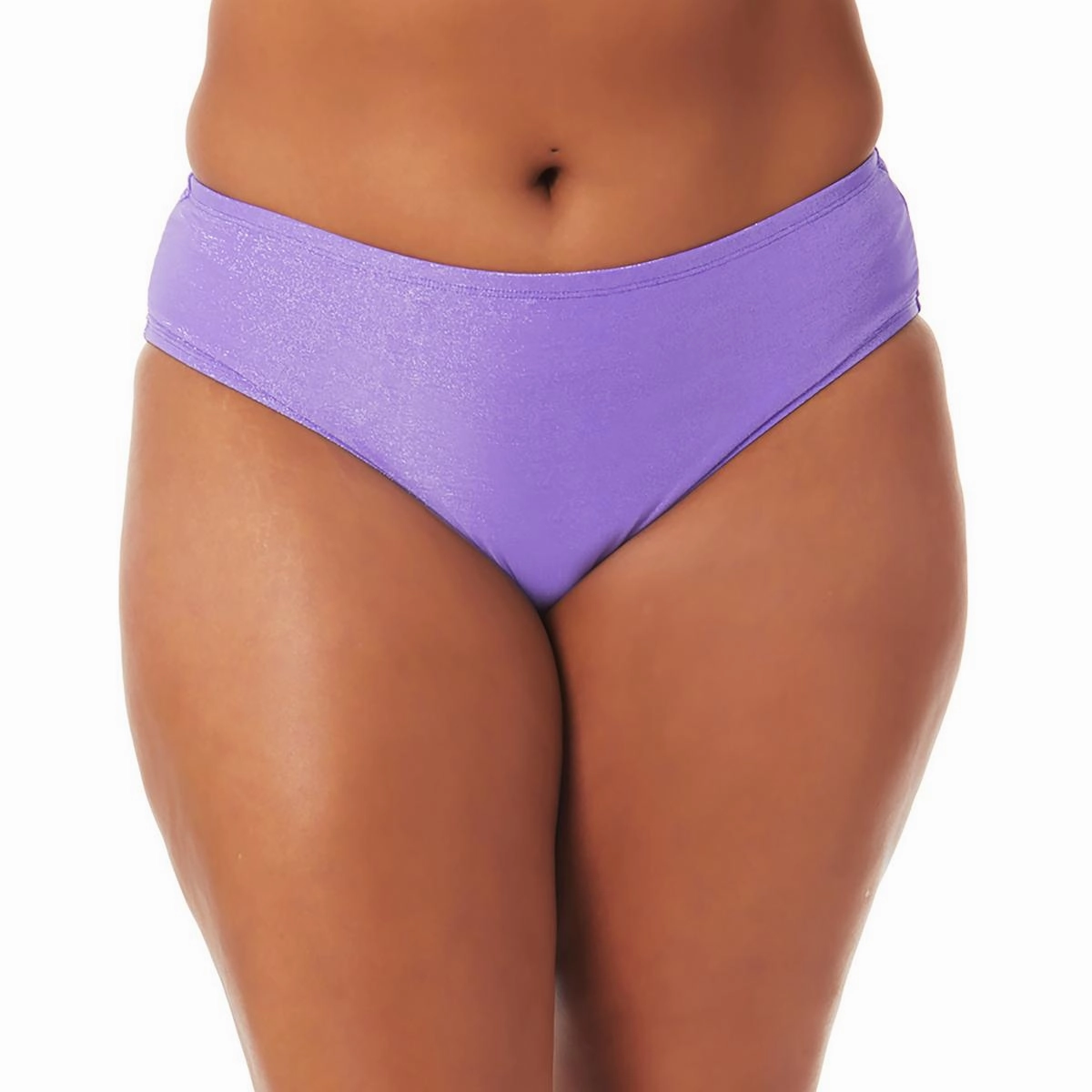 Plus Womens Metallic Nylon Swim Bottom Separates