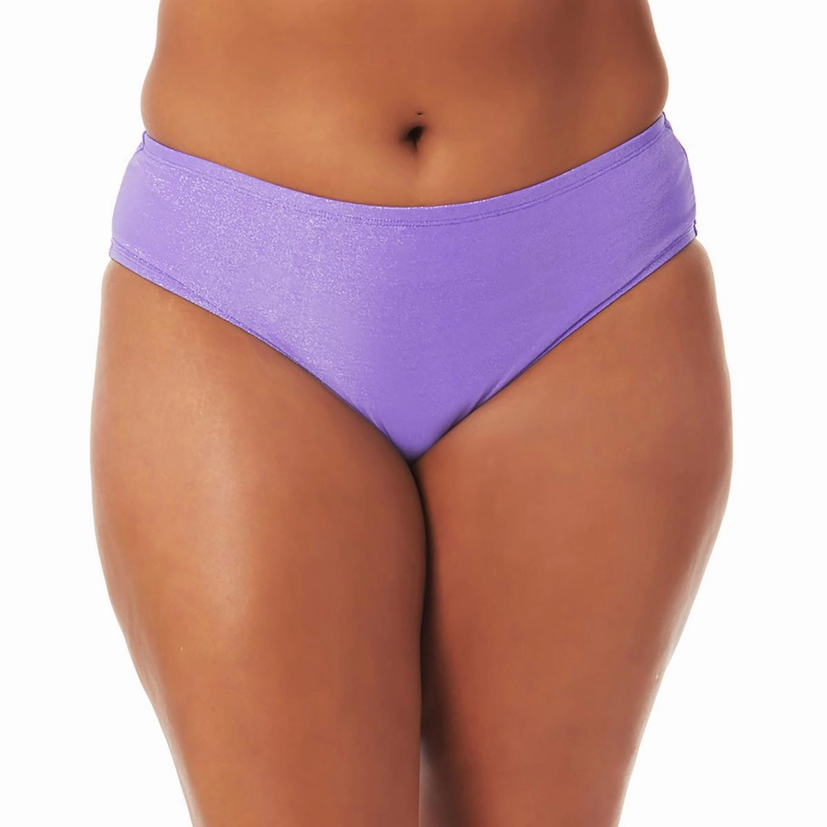 Plus Womens Metallic Nylon Swim Bottom Separates