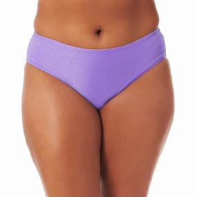 Plus Womens Metallic Nylon Swim Bottom Separates