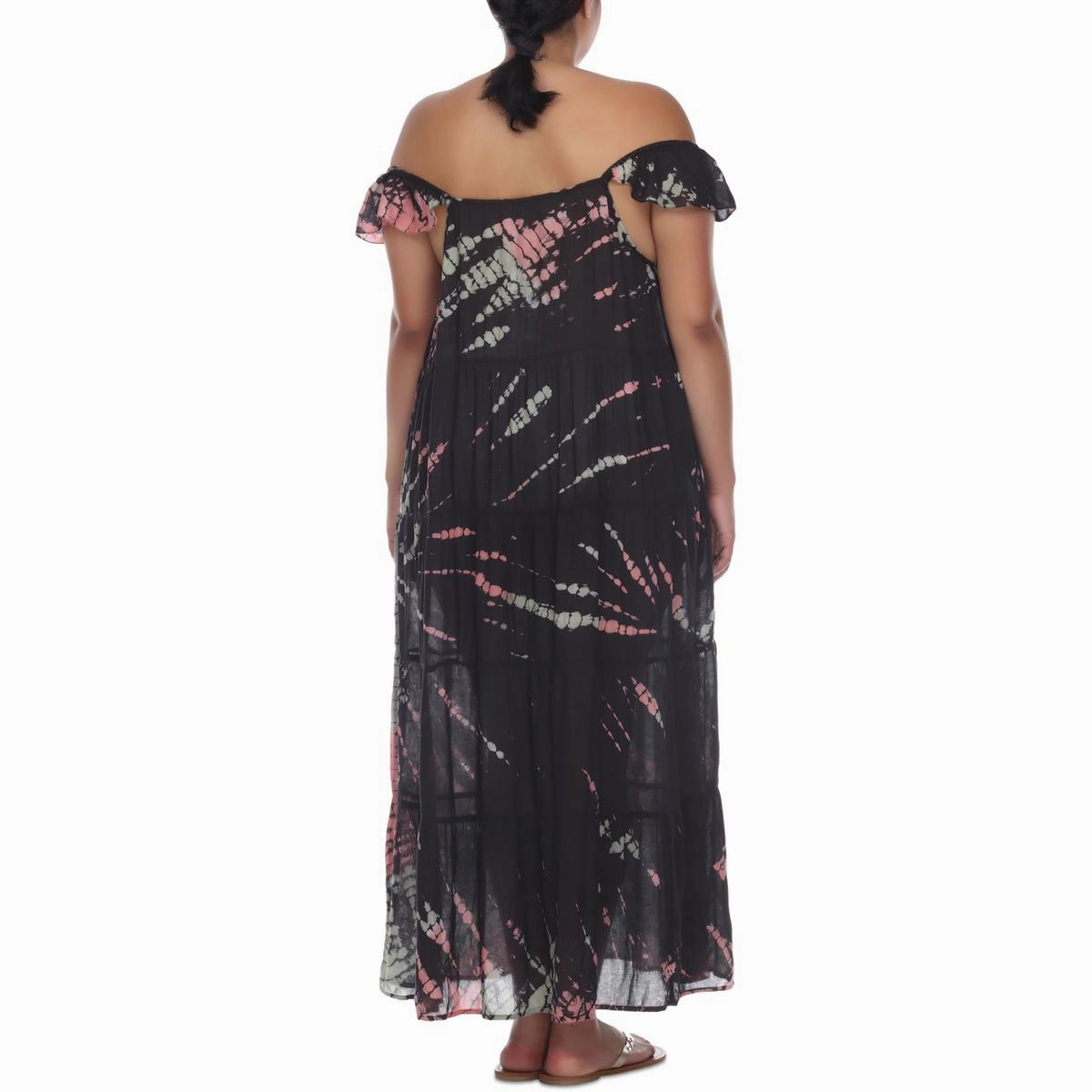 Plus Womens Tie-Dye Dress Cover-Up