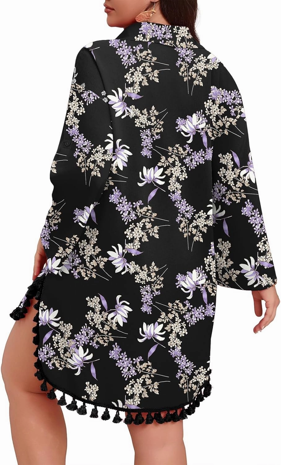 POSESHE Women's Plus Size Swimsuit Cover Ups Shirts 2025 Fashion Summer Tassel Beach Bathing Suit for Swimwear Bikini Dress
