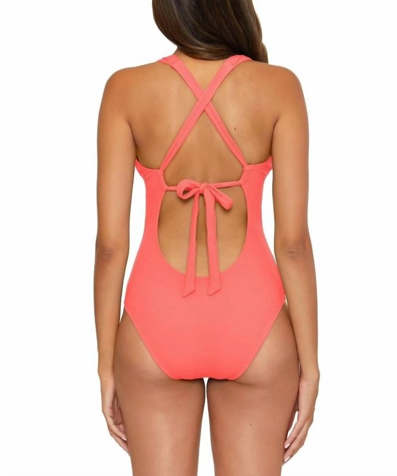 Pucker Up Tear Drop One Piece Swimsuit In Pink