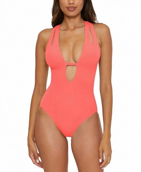 Pucker Up Tear Drop One Piece Swimsuit In Pink