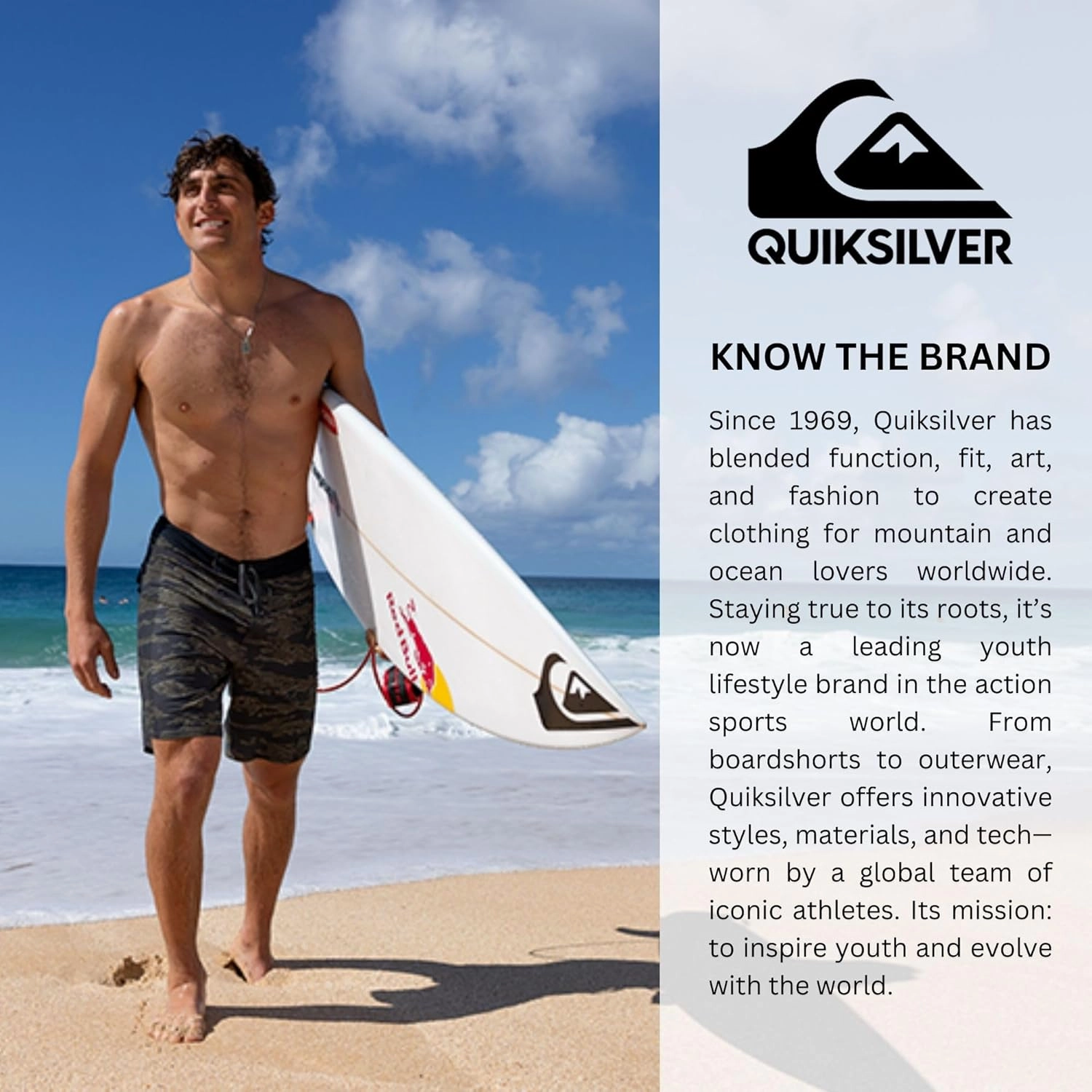 Quiksilver Shorts for Men Big and Tall, Hybrid Stretch Amphibian Quick Dry Short