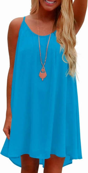 ReachMe Womens Sexy Plus Size Swimsuit Coverups Spaghetti Strap Beach Dresses Bathing Suit Cover Up Sheer Tank Sundress