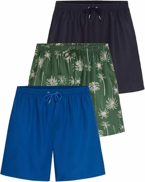 Real Essentials 3 Pack: Men's 7" Quick-Dry Swim Trunk with with Mesh Lining (Available in Big & Tall)