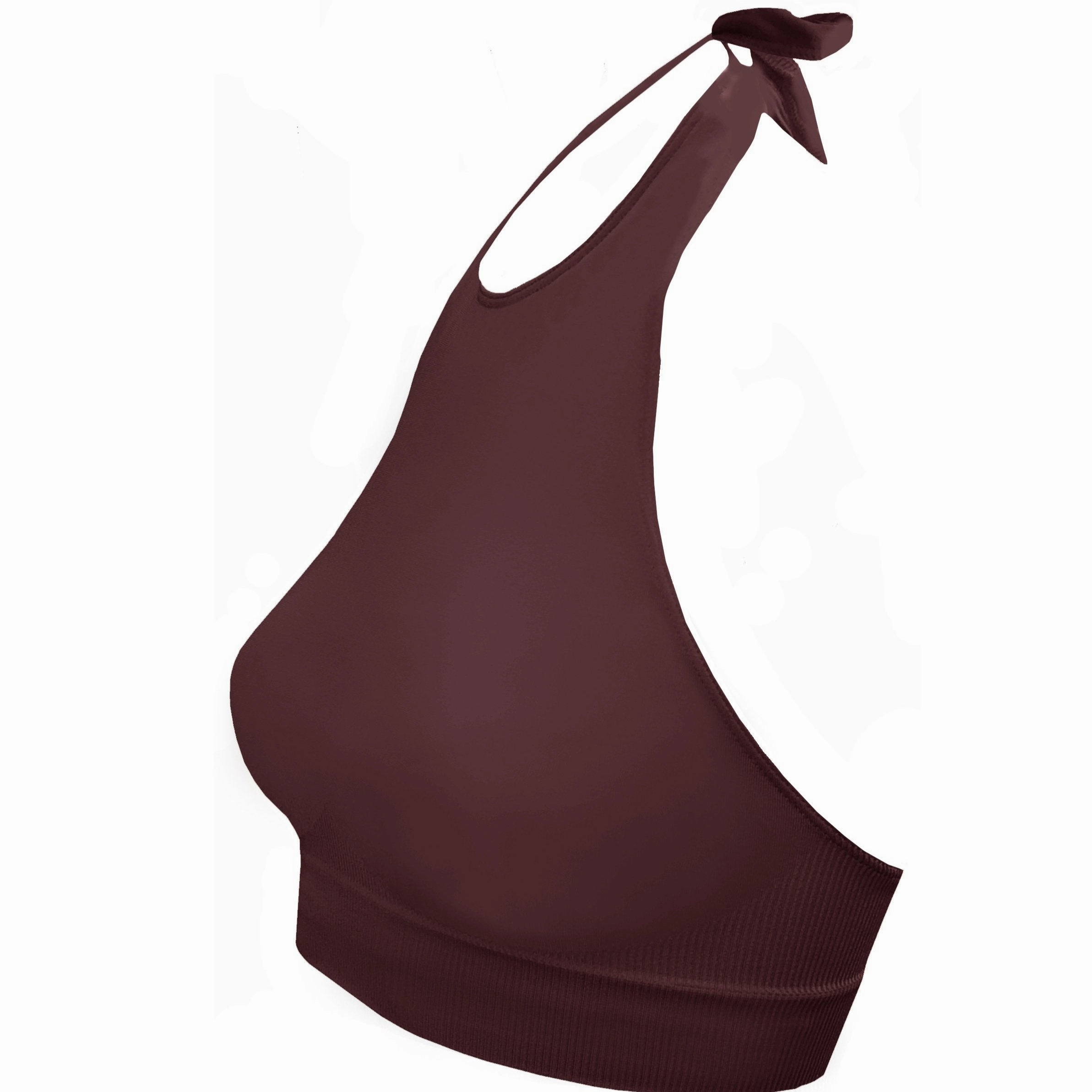 REVITALISED Halterneck Top | Chocolate Brown