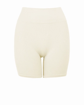 RIBBED COMPOSED Shorts | Cream
