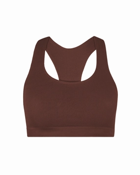 RIBBED ELATED Bra Top | Maroon