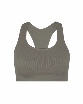 RIBBED ELATED Bra Top | Muddy Grey