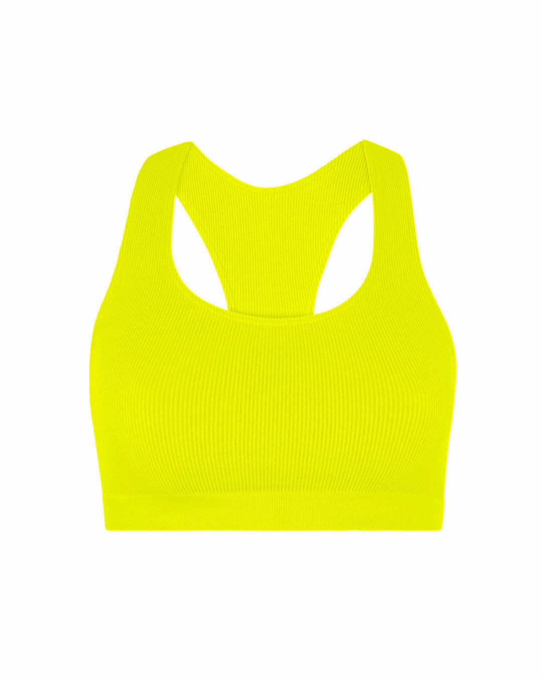 RIBBED ELATED Bra Top | Neon Yellow