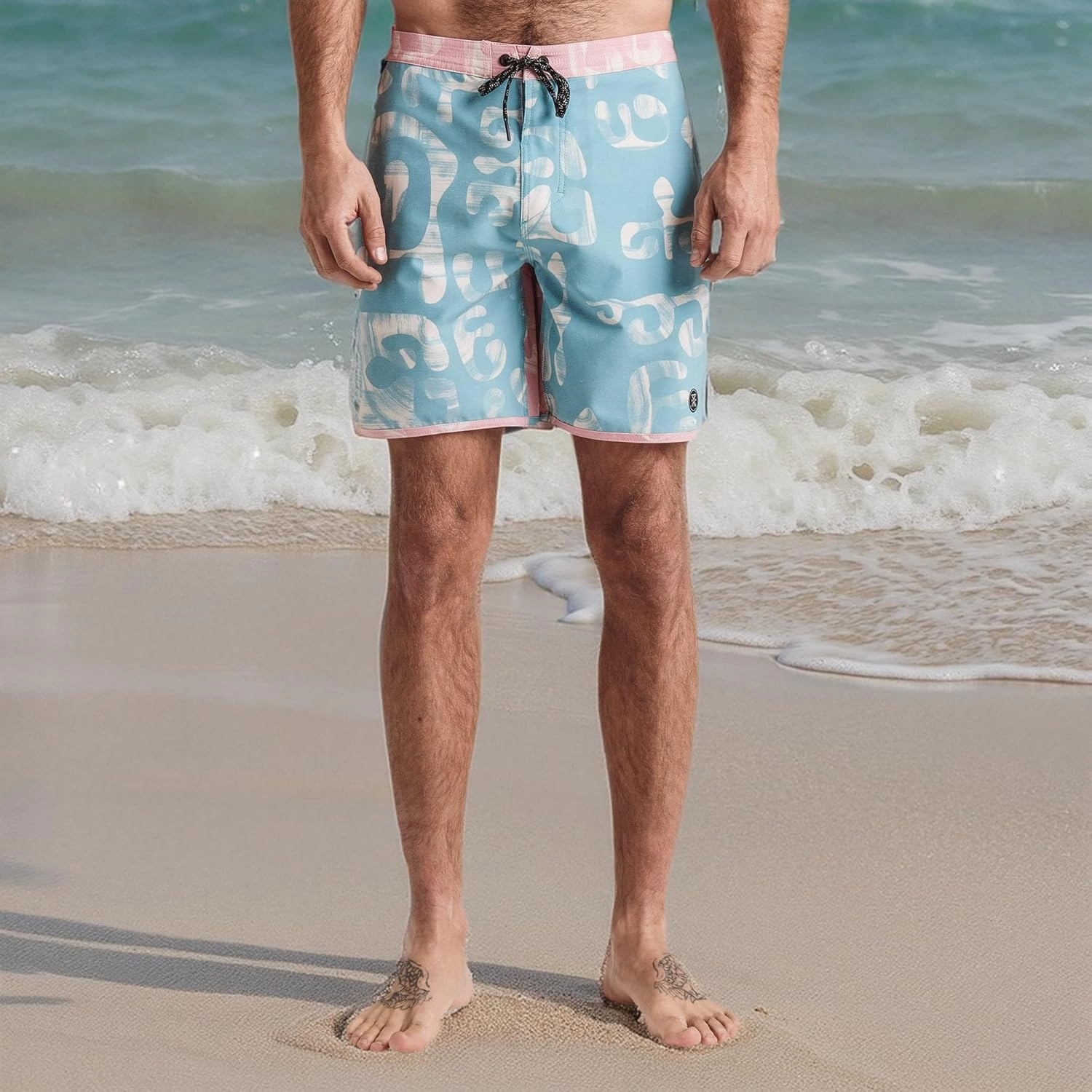 Roark Chiller Men's Swim Trunks C Quick-Dry Boardshorts with 4-Way Stretch, Hemp Blend Fabric, Pockets & Adjustable Waist