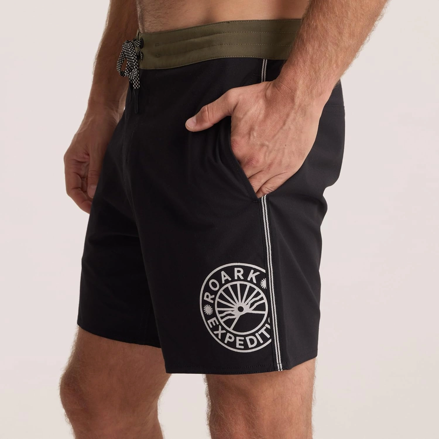 Roark Chiller Men's Swim Trunks C Quick-Dry Boardshorts with 4-Way Stretch, Hemp Blend Fabric, Pockets & Adjustable Waist