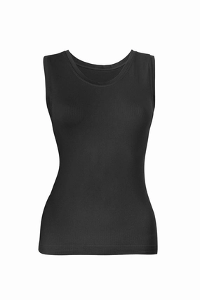 SAGE Ribbed Vest | Black